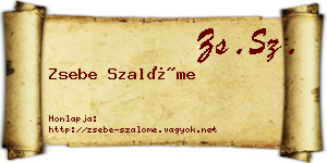 Zsebe Szalóme névjegykártya